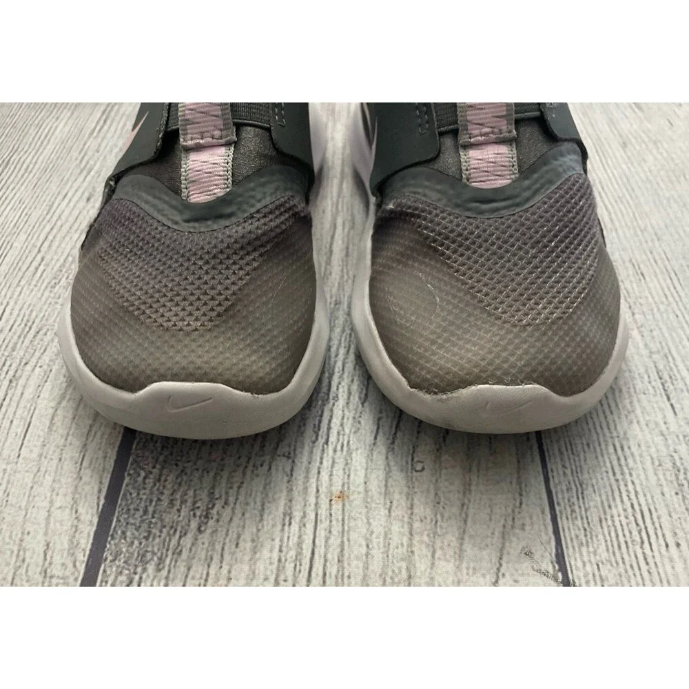 Grey & Gray Pink Nike Little Girl Toddler Slip On Shoes, Size 10